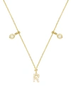 Stone And Strand Double Diamond Initial Pendant Necklace In Yellow Gold/ R