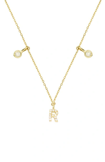 Stone And Strand Double Diamond Initial Pendant Necklace In Yellow Gold/ R