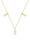 Stone And Strand Double Diamond Initial Pendant Necklace In Yellow Gold/ E