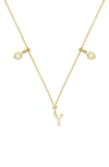 Stone And Strand Double Diamond Initial Pendant Necklace In Yellow Gold/ Y