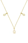 Stone And Strand Double Diamond Initial Pendant Necklace In Yellow Gold/ Q