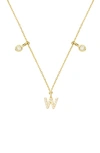 Stone And Strand Double Diamond Initial Pendant Necklace In Yellow Gold/ W