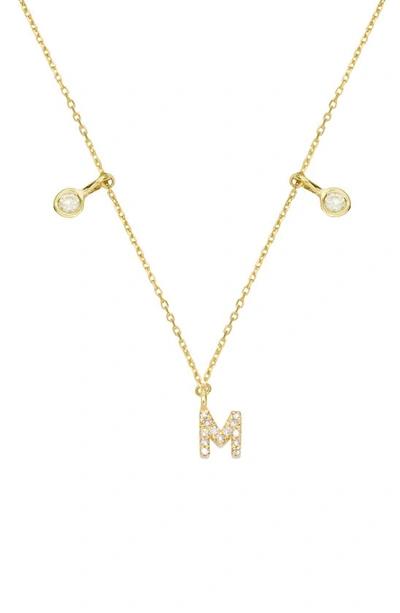 Stone And Strand Double Diamond Initial Pendant Necklace In Yellow Gold/ M