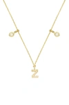 Stone And Strand Double Diamond Initial Pendant Necklace In Yellow Gold/ Z