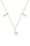 Stone And Strand Double Diamond Initial Pendant Necklace In Yellow Gold/ N