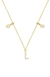 Stone And Strand Double Diamond Initial Pendant Necklace In Yellow Gold/ L