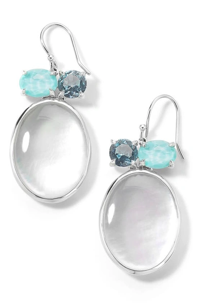 Ippolita Rock Candy Luce 3-stone Sterling Silver Drop Earrings In Blue Pattern