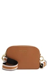 Ted Baker Amerrah Branded Strap Leather Crossbody Bag In Brown