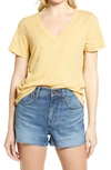 Madewell Whisper Cotton V-neck T-shirt In Autumn Gold