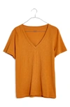 Madewell Whisper Cotton V-neck T-shirt In Fresh Cider