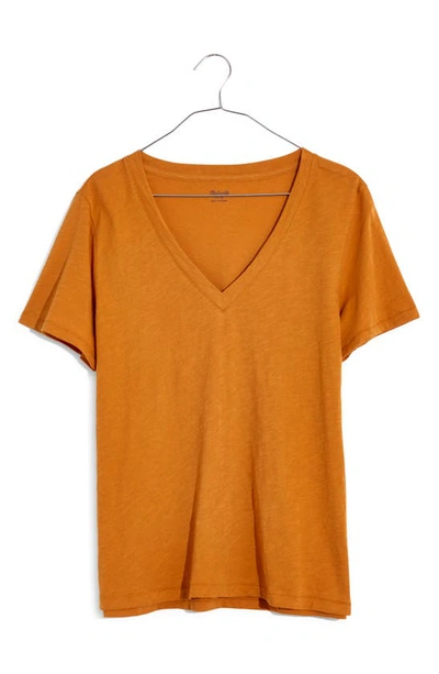 Madewell Whisper Cotton V-neck T-shirt In Fresh Cider