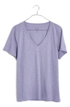 Madewell Whisper Lightweight Cotton V-neck T-shirt In Dusk Peri