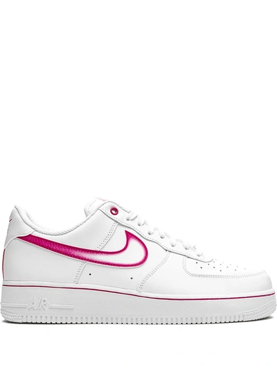 Nike White Air Force 1 Low Trainers In White,fireberry