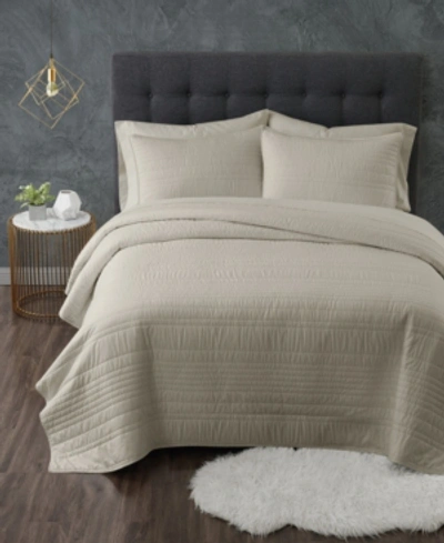 Truly Calm King 3-piece Quilt Set In Khaki