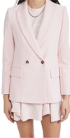 Club Monaco Double Breasted Blazer In Pink