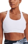 Under Armour Plus Size Cross-back Mid-impact Compression Sports Bra In White