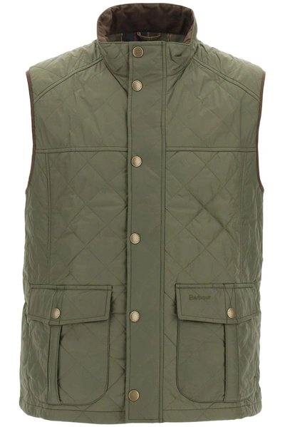 Barbour Quilted Funnel Neck Gilet In Green