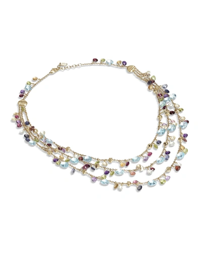 Marco Bicego Women's Paradise 18k Yellow Gold, Topaz & Mixed-stone 3-strand Station Necklace In Yellow Gold Multi