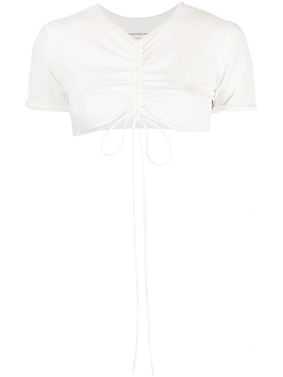 Christopher Esber Drawstring-fastening Bikini Top In White