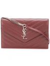 Saint Laurent Monogram Leather Envelope Bag In Pink