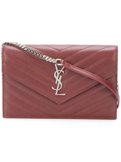 Saint Laurent Monogram Leather Envelope Bag In Pink