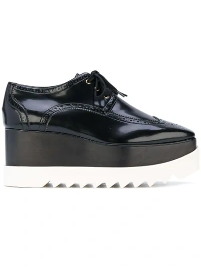 Stella Mccartney Elyse Lace-up Faux-leather Platform Shoes In Black