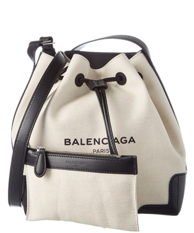 Intensiv Forskudssalg Dynamics Balenciaga Navy Small Canvas &amp; Leather Bucket Bag' In Multi | ModeSens