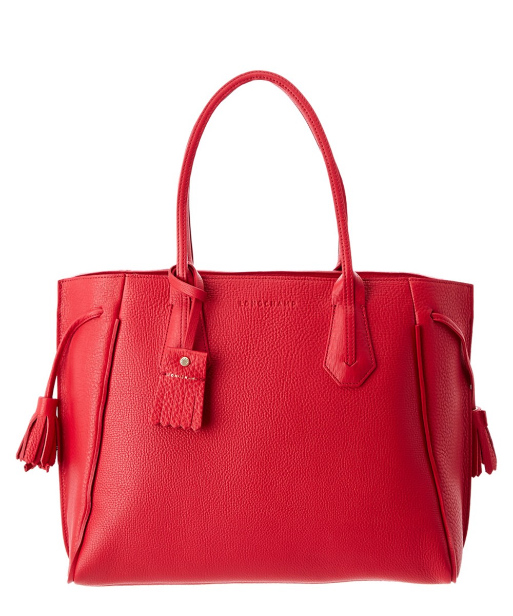 Longchamp Penelope Small Leather Tote Bag' In Ruby | ModeSens