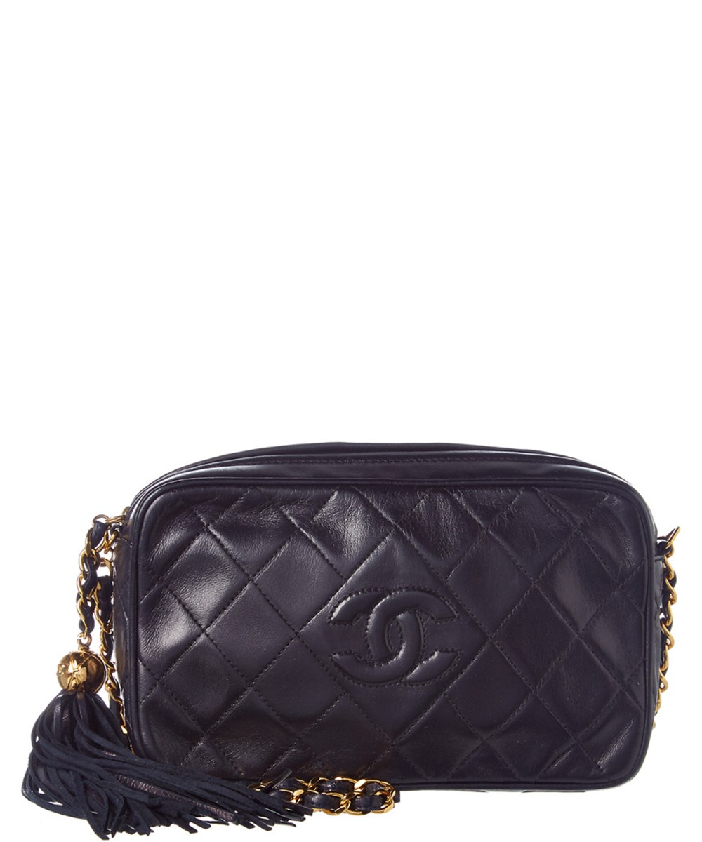 chanel navy quilted bag