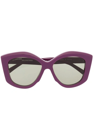 Balenciaga Power Butterfly-frame Sunglasses In Purple