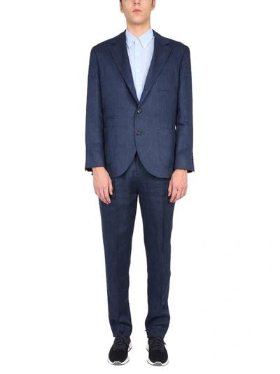 Brunello Cucinelli Single Breasted Two Piece Suit In Blue