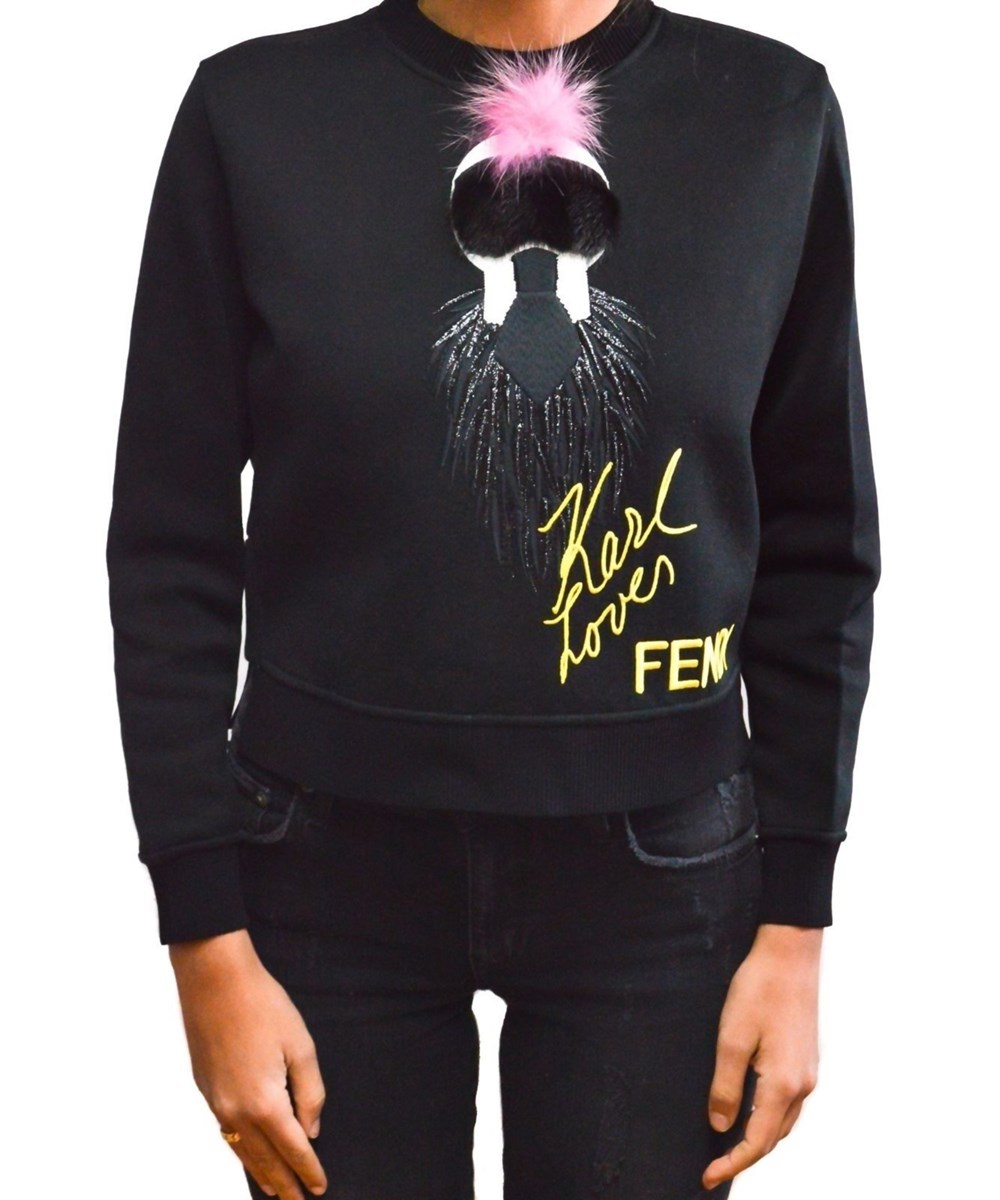 Fendi Womens Black Karlito Sweatshirt 