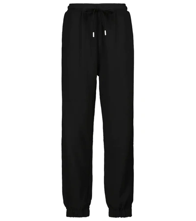 The Upside Major Embroidered Organic Cotton-jersey Track Pants In Black