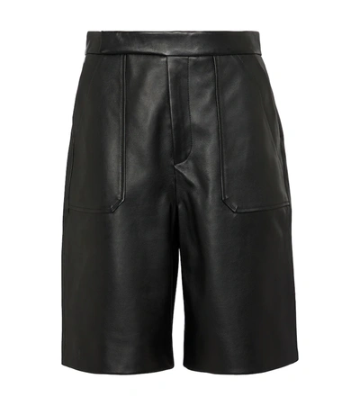Khaite Theresa High-rise Leather Shorts In Black