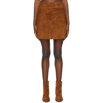 Khaite Tan Suede 'the Giulia' Miniskirt In Brown