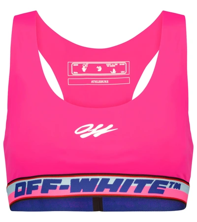 Off-white Logo-intarsia Sports Bra In Pink