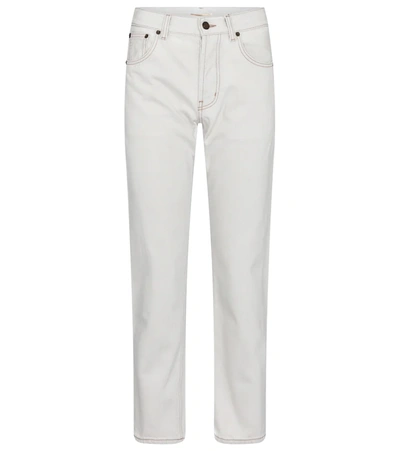 Saint Laurent Cropped High-rise Boyfriend Jeans In White