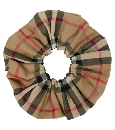 Burberry Kids' Girl's Vintage Check Cotton Scrunchie In Brown