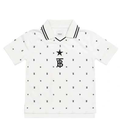 Burberry Kids' Monogram And Star-monogrammed Polo Shirt In Black
