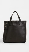 Madewell The Transport Large Leather Tote In True Black/gold