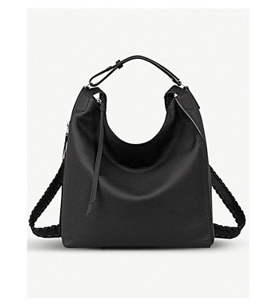 Allsaints Kita Small Leather Backpack In Grey