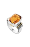 Lagos 'caviar Color' Large Semiprecious Stone Ring In Citrine