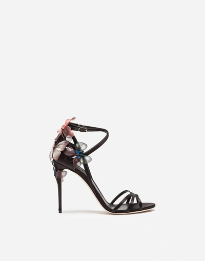 Dolce & Gabbana Satin Sandal With Embroidery