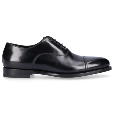 Santoni Business Shoes Oxford 13162 Calfskin In Black