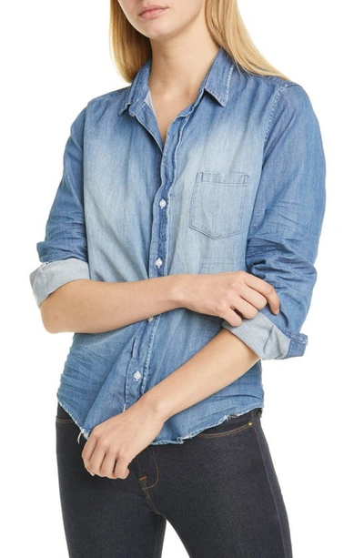 Frank & Eileen Barry Denim Shirt In Distressed Vintage Wash