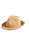 Helen Kaminski Raffia Crochet Packable Sun Hat In Nougat