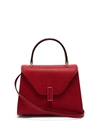 Valextra Iside Mini Grained-leather Bag In Burgundy