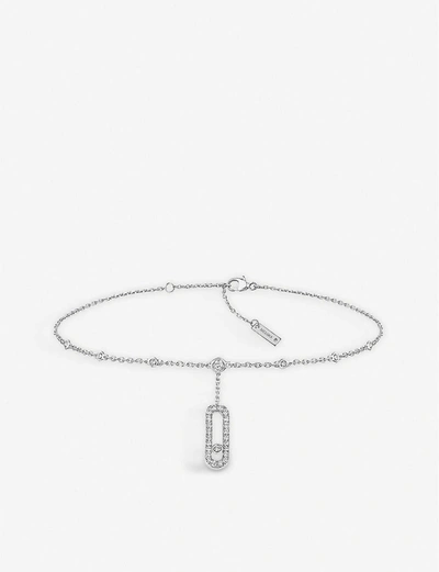 Messika Move Uno 18ct White-gold And 0.35ct Round-cut Diamond Anklet In White Gold
