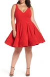 Mac Duggal Fit & Flare Party Dress In Red