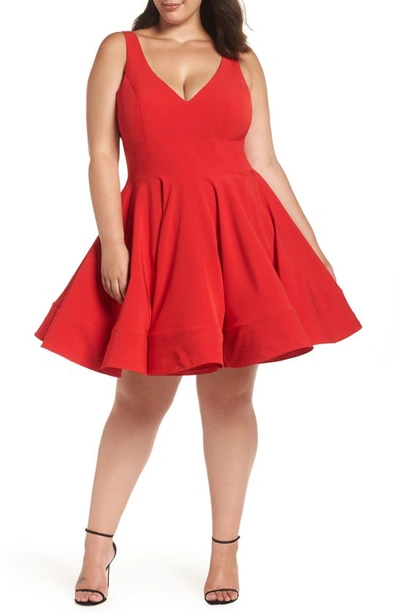 Mac Duggal Fit & Flare Party Dress In Red